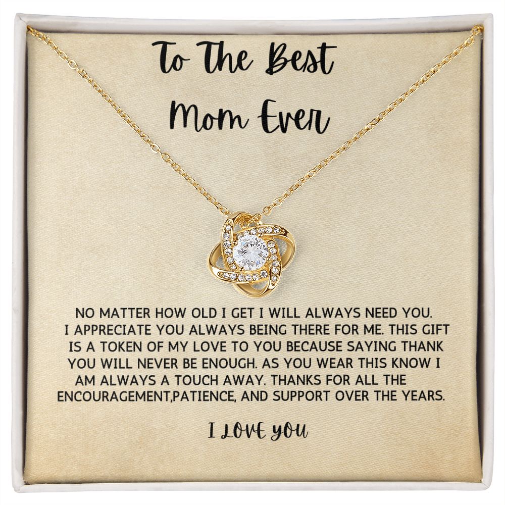 To The Best Mom Ever - I Love You| Love Knot Necklace