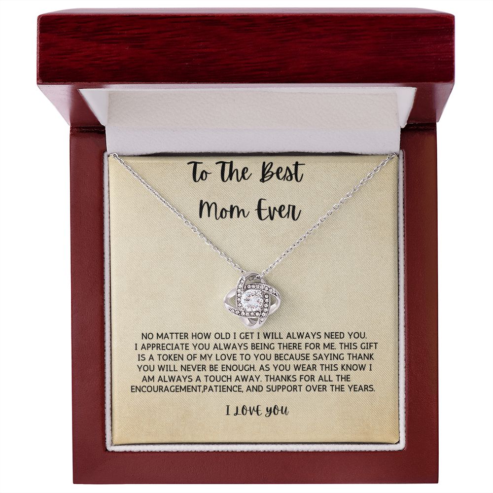 To The Best Mom Ever - I Love You| Love Knot Necklace